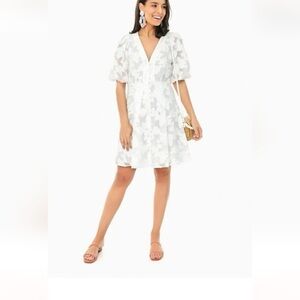 Tanya Taylor Frilled Sleeve Mini Dress